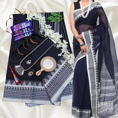 black saree combo