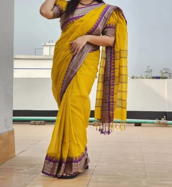 pata colr saree , cottn saree