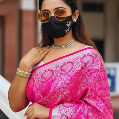 pink kanchi katan saree