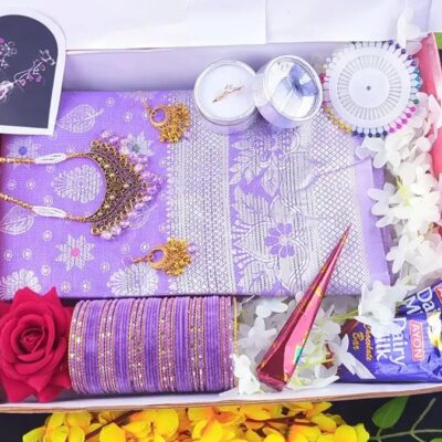 Purple Katan Shari Combo – পার্পল কাতান শাড়ি